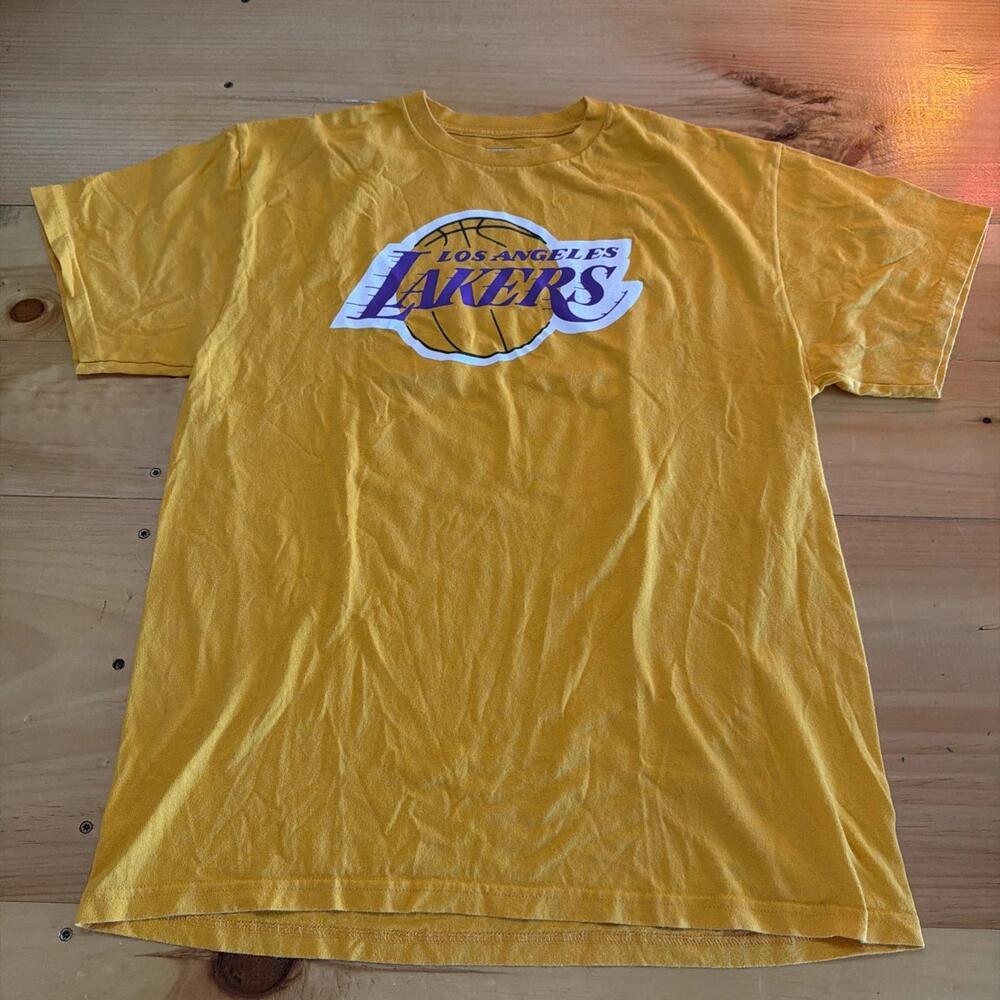 Los Angeles Lakers Nba T-Shirt Mens L Logo Majestic Yellow Johnson 32